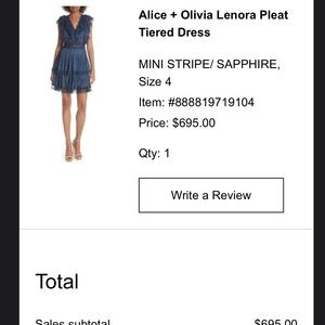 Alice + Olivia tiered navy dress